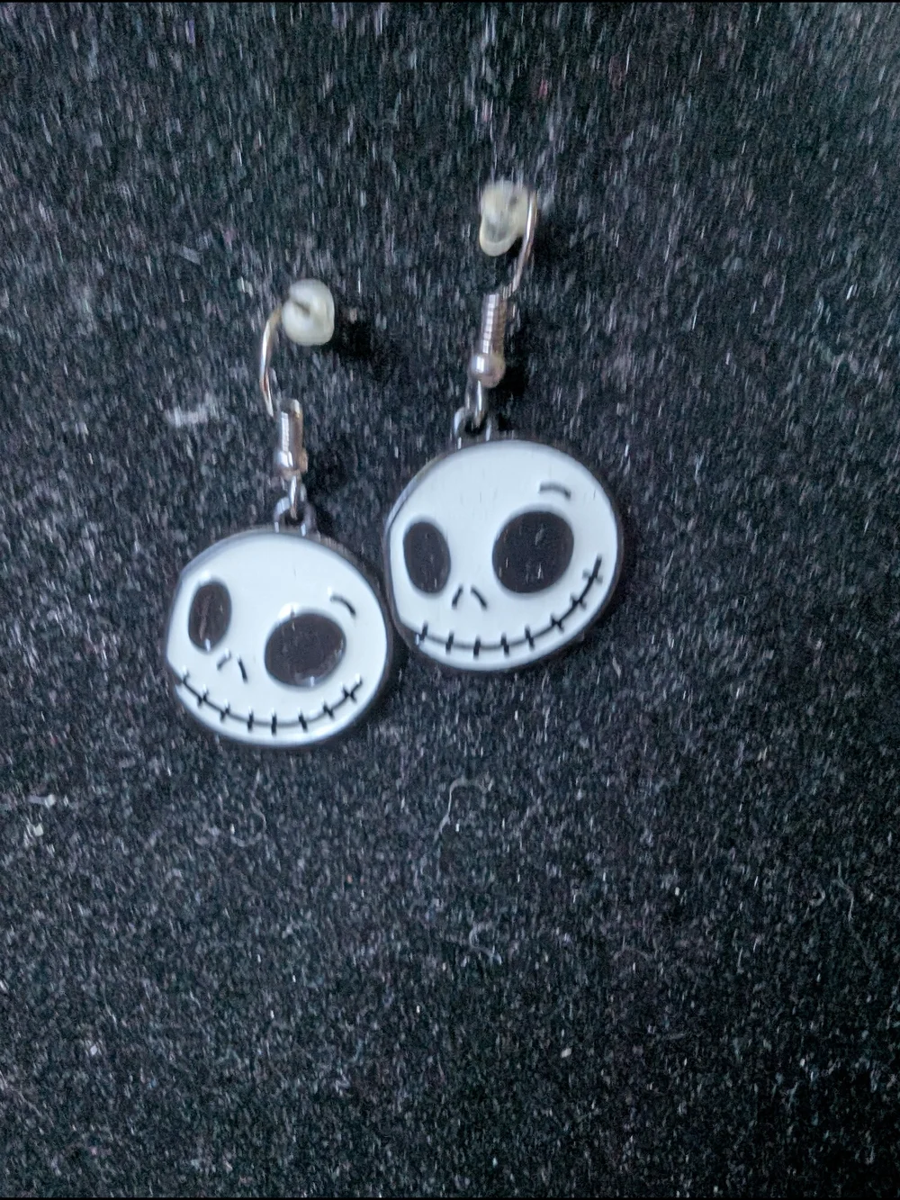 White Jack Skullington Dangle Earrings - Kids Accessories #73